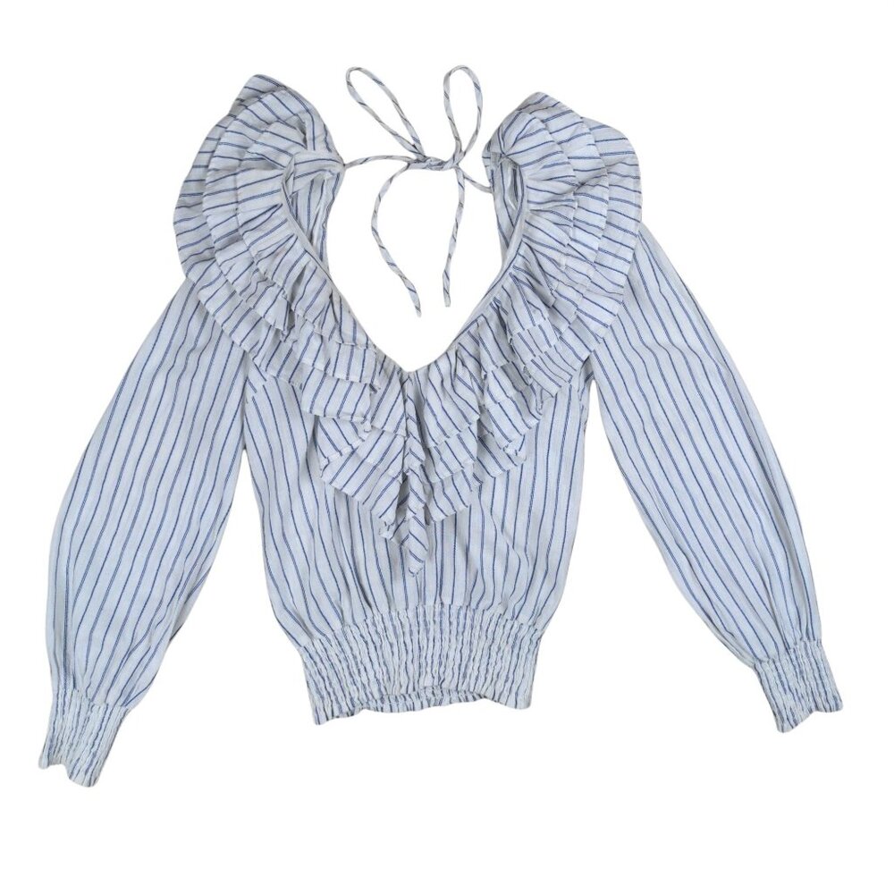 Never Fully Dressed Plunging Frill Blouse XS